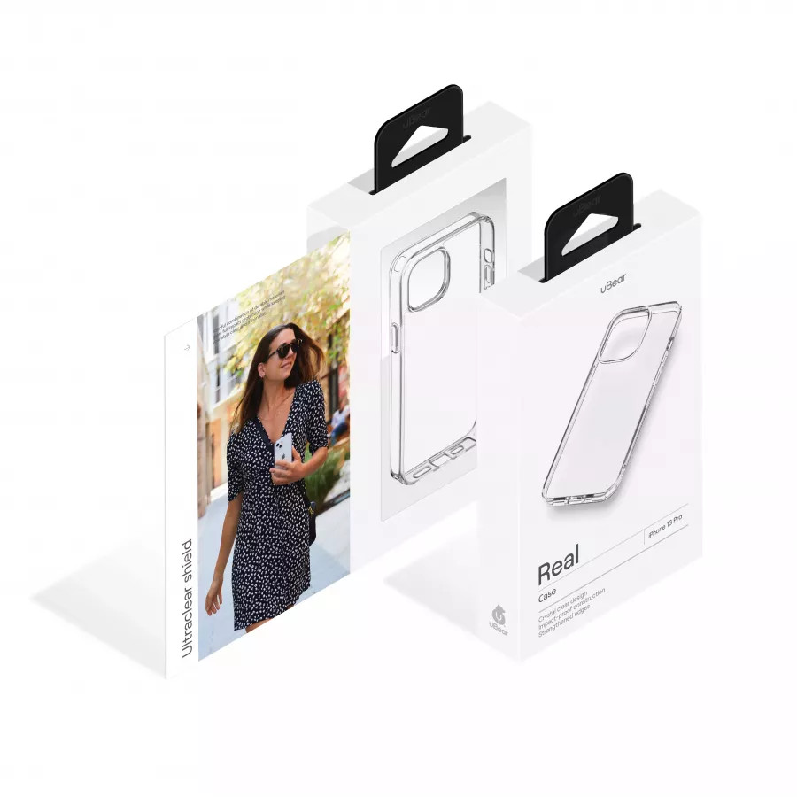 Купить Чехол uBear Real Case для iPhone 13 Pro, усиленный, текстурир.,прозрачный в Сочи. Вид 6