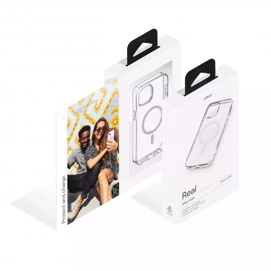 Купить Чехол uBear Real Mag Case для iPhone 13 Pro, усиленный, текстурир.,прозрачный в Сочи. Вид 6