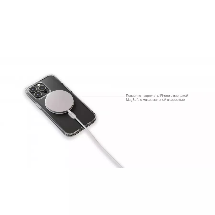 Купить Чехол uBear Real Mag Case для iPhone 14 Plus, усиленный, текстурир.,прозрачный в Сочи. Вид 6