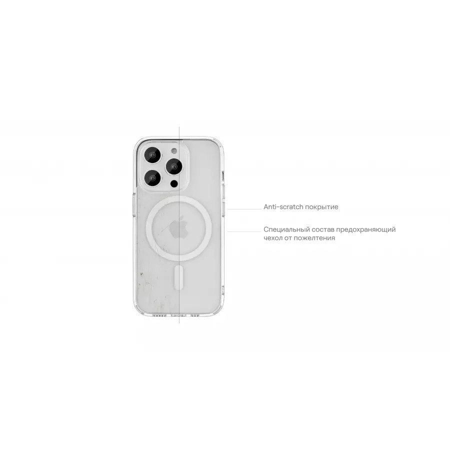 Купить Чехол uBear Real Mag Case для iPhone 14 Plus, усиленный, текстурир.,прозрачный в Сочи. Вид 9