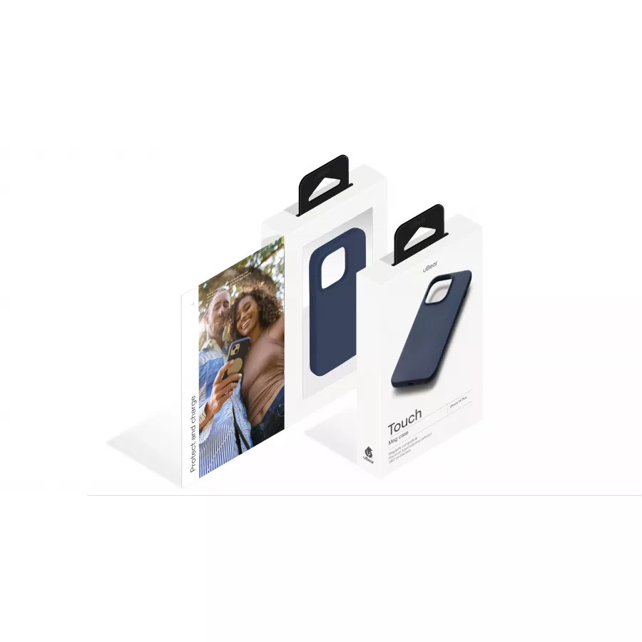 Купить Силиконовый чехол uBear Touch Mag Case для iPhone 14 Plus, темно-синий в Сочи. Вид 5