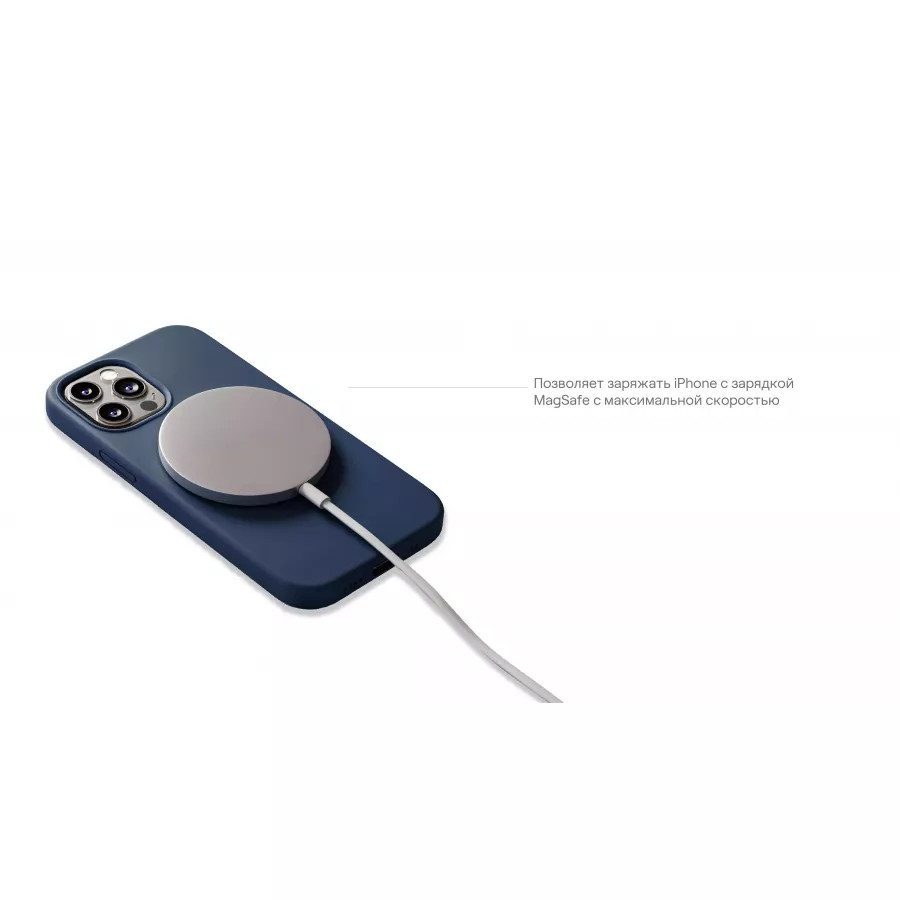 Купить Силиконовый чехол uBear Touch Mag Case для iPhone 14 Plus, темно-синий в Сочи. Вид 6