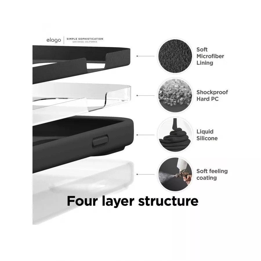 Купить Чехол Elago Soft silicone (Liquid) для iPhone 14 Pro Max, черный в Сочи. Вид 4