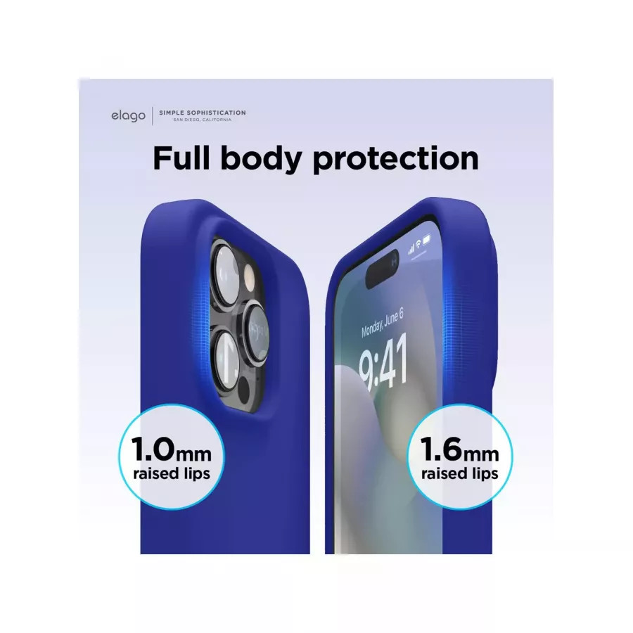 Купить Чехол Elago Soft silicone (Liquid) для iPhone 14 Pro Max, Cobalt Blue в Сочи. Вид 3
