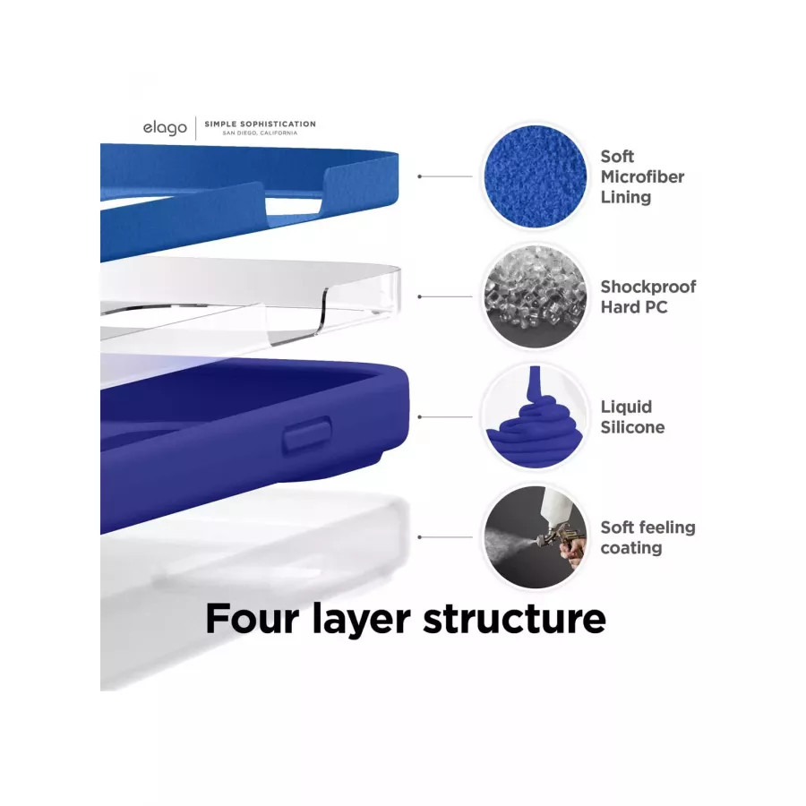 Купить Чехол Elago Soft silicone (Liquid) для iPhone 14 Pro Max, Cobalt Blue в Сочи. Вид 4