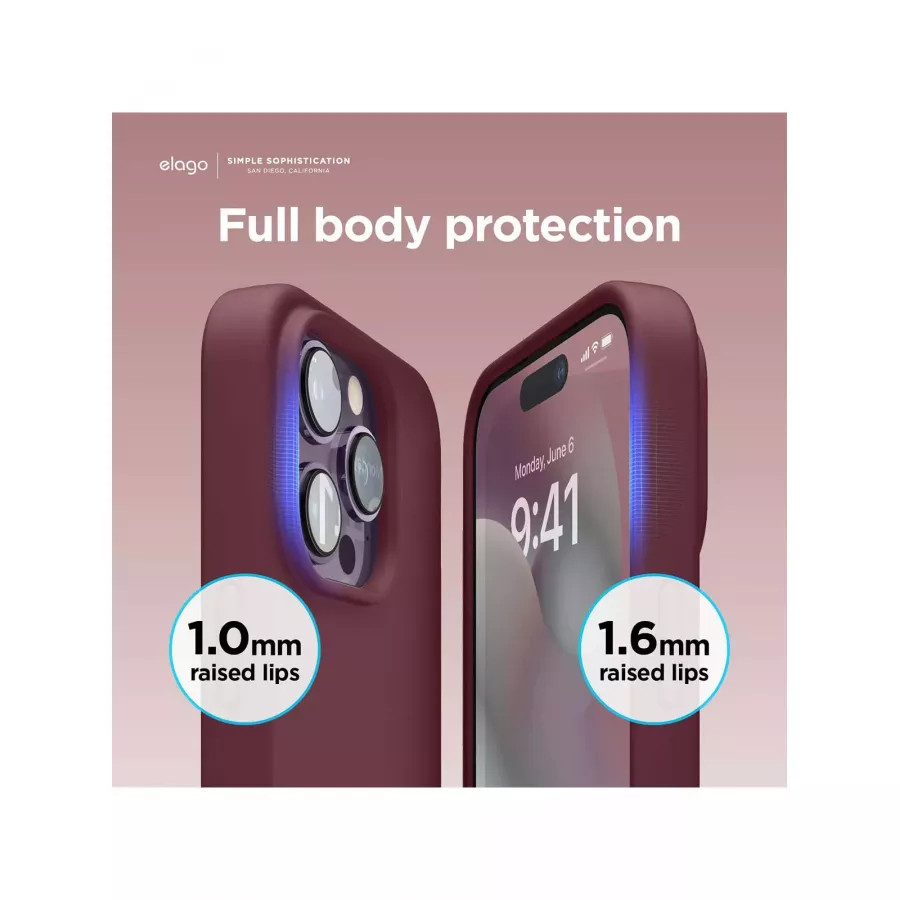 Купить Чехол Elago Soft silicone (Liquid) для iPhone 14 Pro Max, Burgundy в Сочи. Вид 2