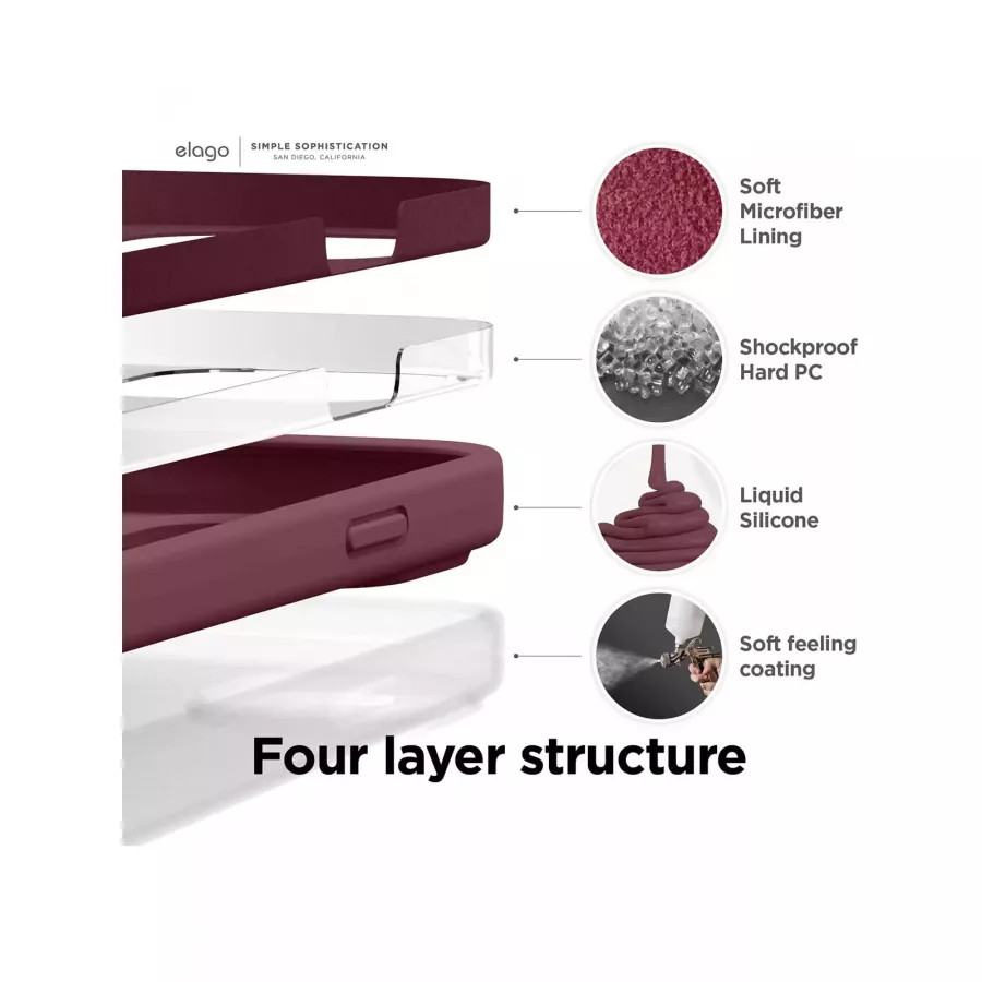 Купить Чехол Elago Soft silicone (Liquid) для iPhone 14 Pro Max, Burgundy в Сочи. Вид 4