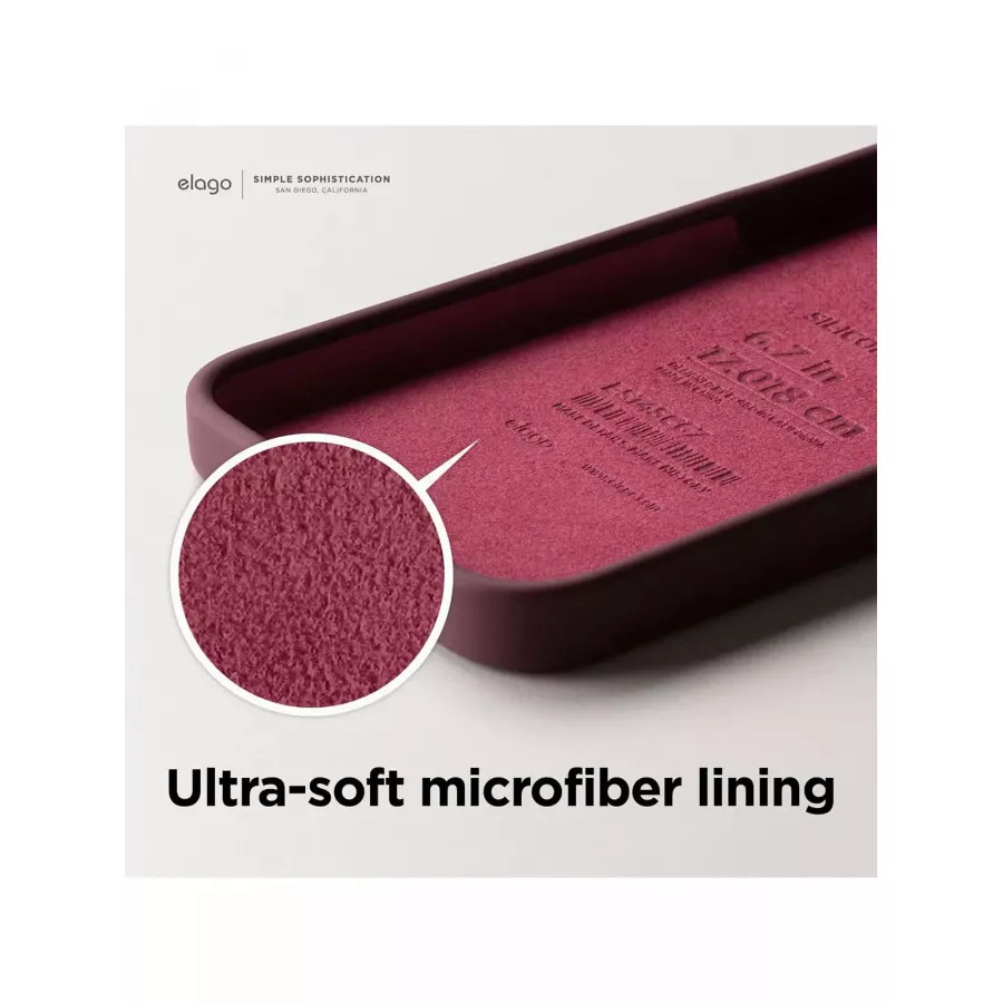 Купить Чехол Elago Soft silicone (Liquid) для iPhone 14 Pro Max, Burgundy в Сочи. Вид 6