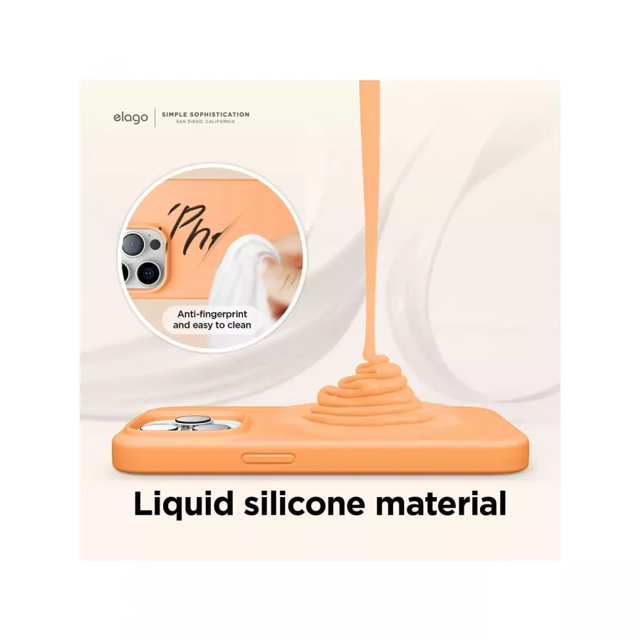 Купить Чехол Elago Soft silicone (Liquid) для iPhone 14 Pro Max, Orange в Сочи. Вид 3