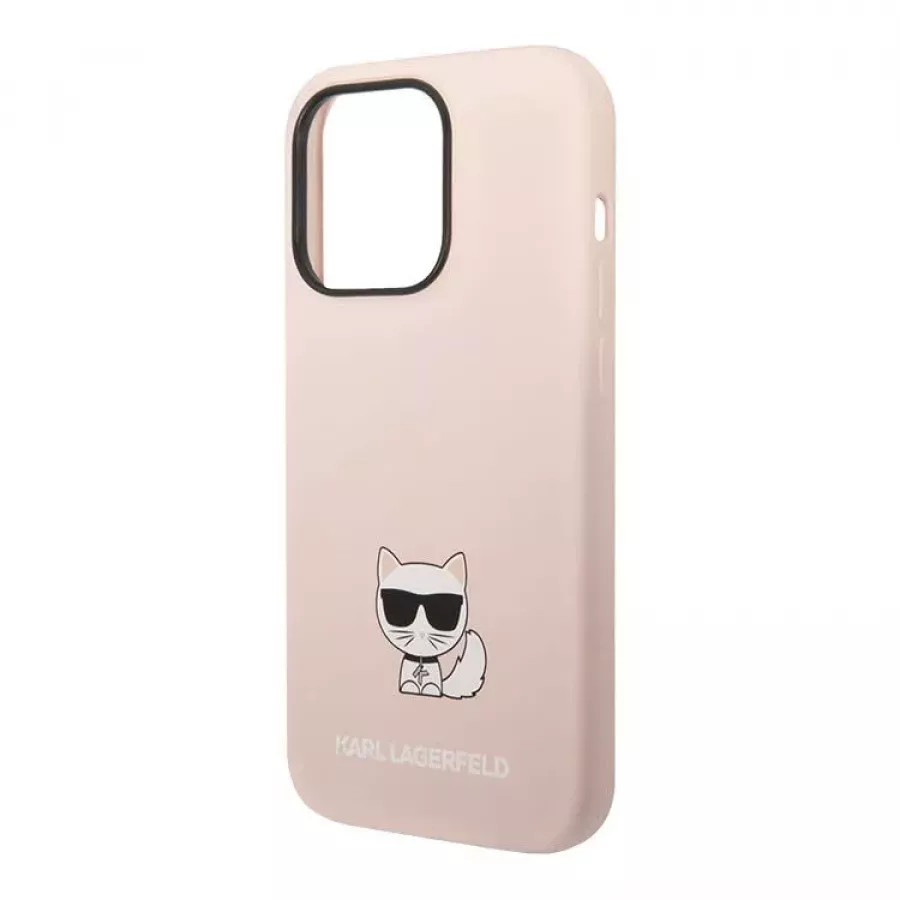 Купить Чехол Lagerfeld Liquid silicone Choupette body Hard для iPhone 14 Pro Max, розовый в Сочи. Вид 3