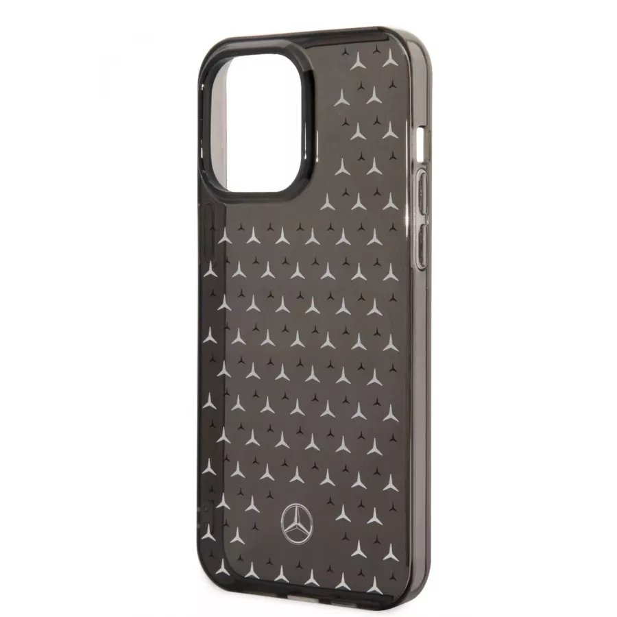 Купить Чехол Mercedes PC/TPU Double layer Stars Hard для iPhone 14 Pro Max, черный-серебристый в Сочи. Вид 1