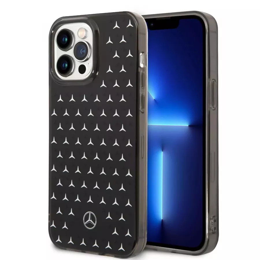 Купить Чехол Mercedes PC/TPU Double layer Stars Hard для iPhone 14 Pro Max, черный-серебристый в Сочи. Вид 3