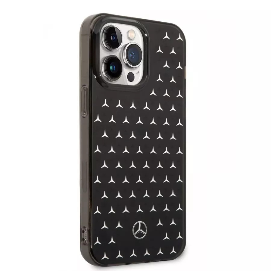 Купить Чехол Mercedes PC/TPU Double layer Stars Hard для iPhone 14 Pro Max, черный-серебристый в Сочи. Вид 4