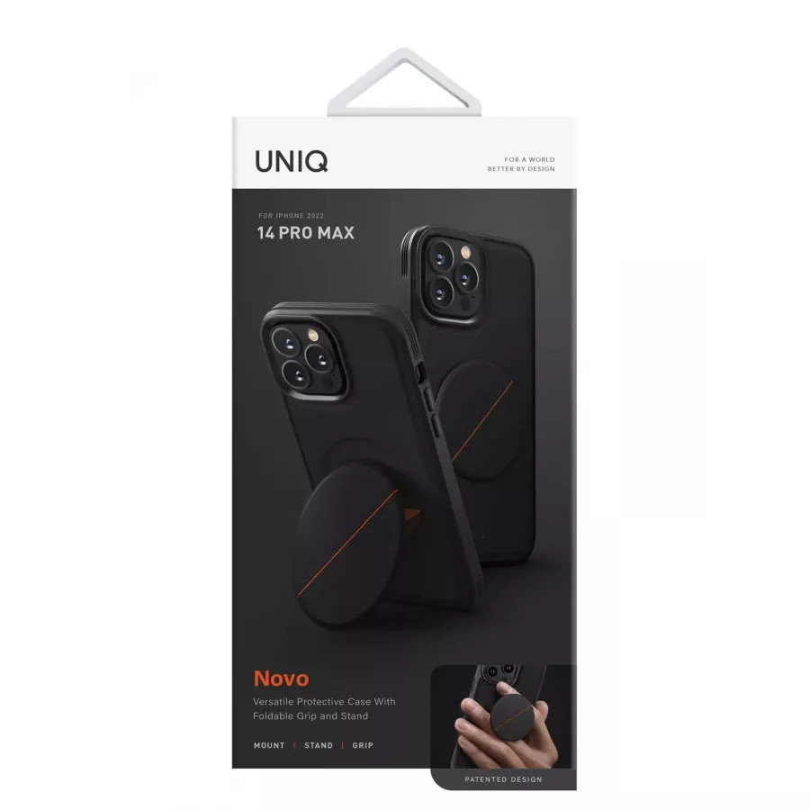 Купить Чехол Uniq NOVO with magnetic grip для iPhone 14 Pro Max, черный в Сочи. Вид 9