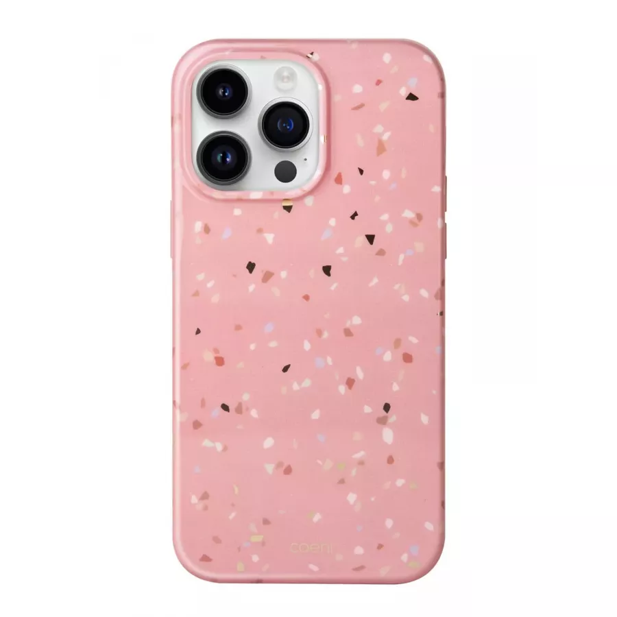 Купить Чехол Uniq COEHL Terrazzo для iPhone 14 Pro Max, Coral Pink в Сочи. Вид 1