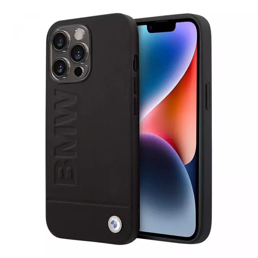 Купить Чехол BMW чехол Signature Leather Logo imprint Hard для iPhone 14 Pro, черный в Сочи. Вид 1