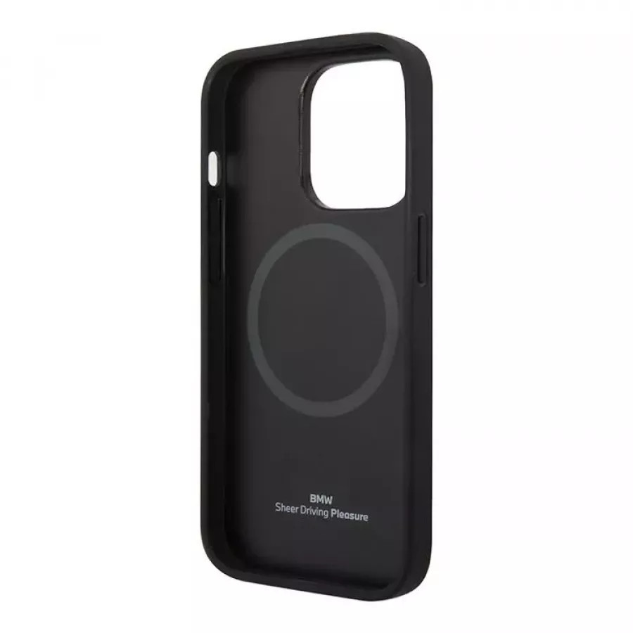 Купить Чехол BMW чехол Signature Leather Logo imprint Hard для iPhone 14 Pro, черный в Сочи. Вид 4
