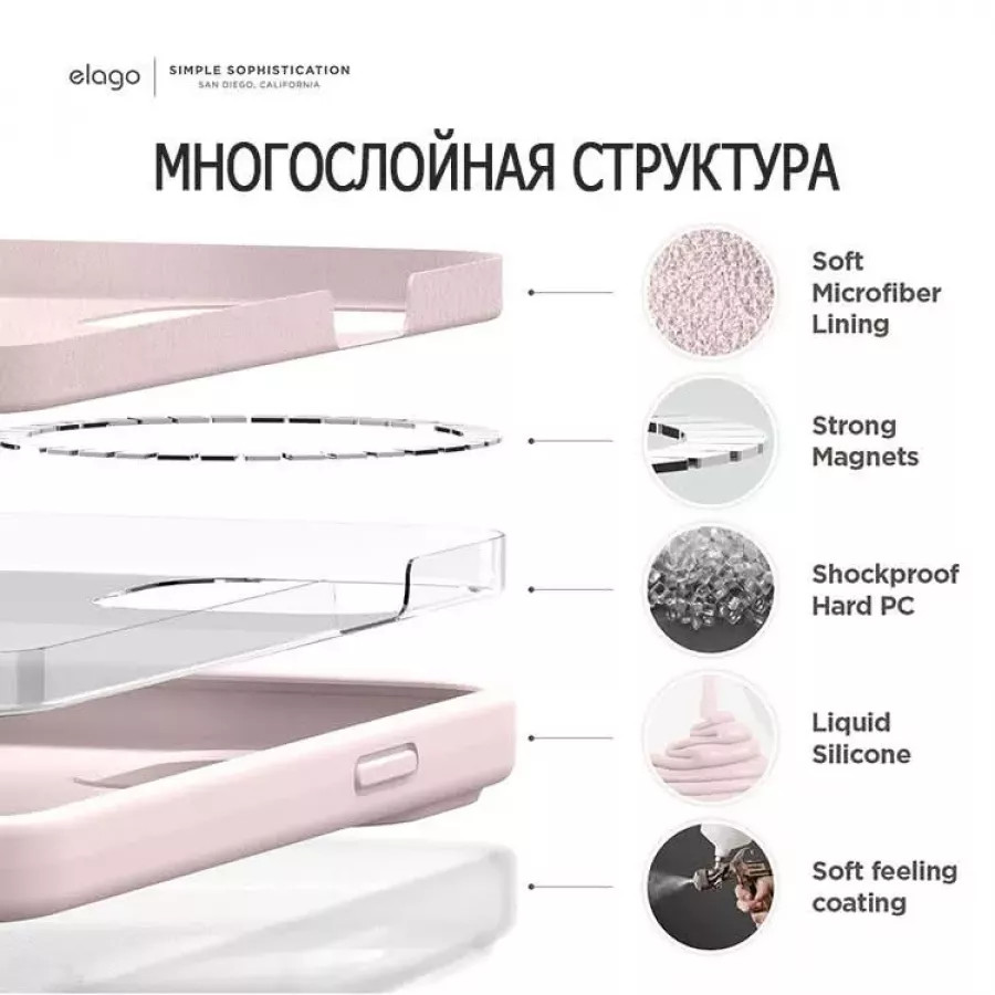 Купить Чехол Elago MagSafe Soft silicone case для iPhone 14 Pro, lovely pink в Сочи. Вид 5