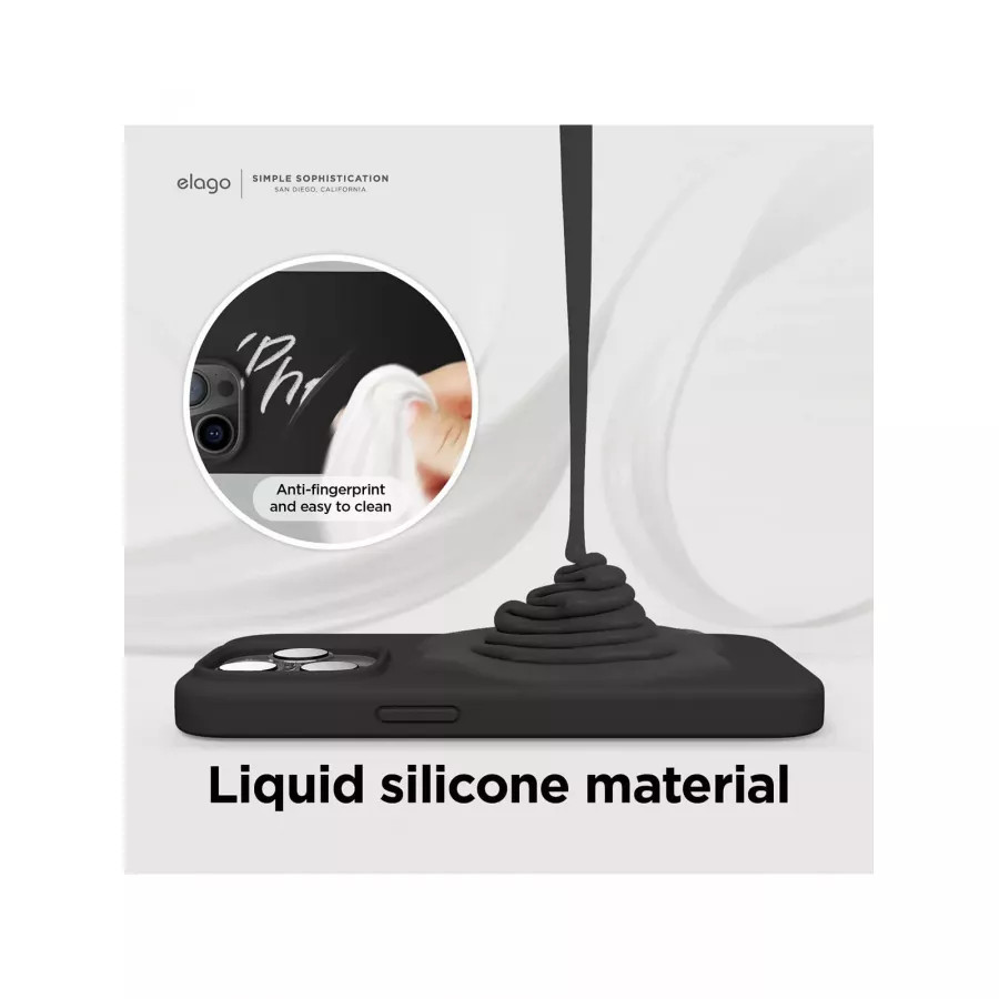 Купить Чехол Elago Soft silicone (Liquid) для iPhone 14 Pro, черный в Сочи. Вид 3