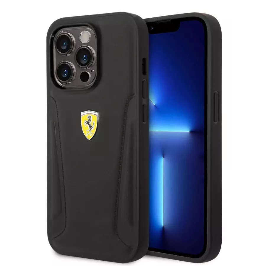 Купить Чехол Ferrari Leather Stamped sides Hard (Magsafe) для iPhone 14 Pro, черный в Сочи. Вид 3