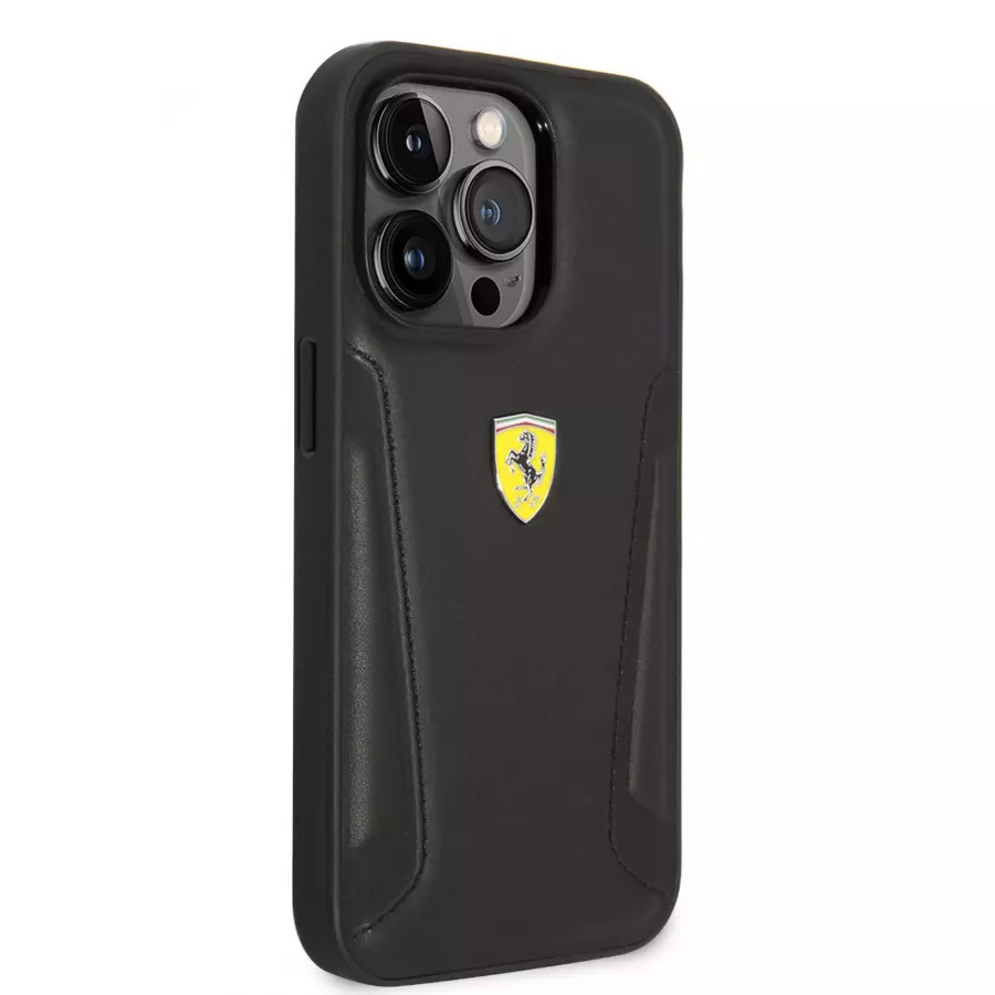 Купить Чехол Ferrari Leather Stamped sides Hard (Magsafe) для iPhone 14 Pro, черный в Сочи. Вид 4