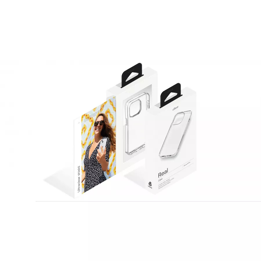 Купить Чехол uBear Real Case для iPhone 14 Pro, усиленный, текстурир.,прозрачный в Сочи. Вид 5