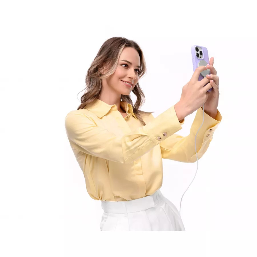 Купить Силиконовый чехол uBear Touch Mag Case для iPhone 14 Pro, фиолетовый в Сочи. Вид 10