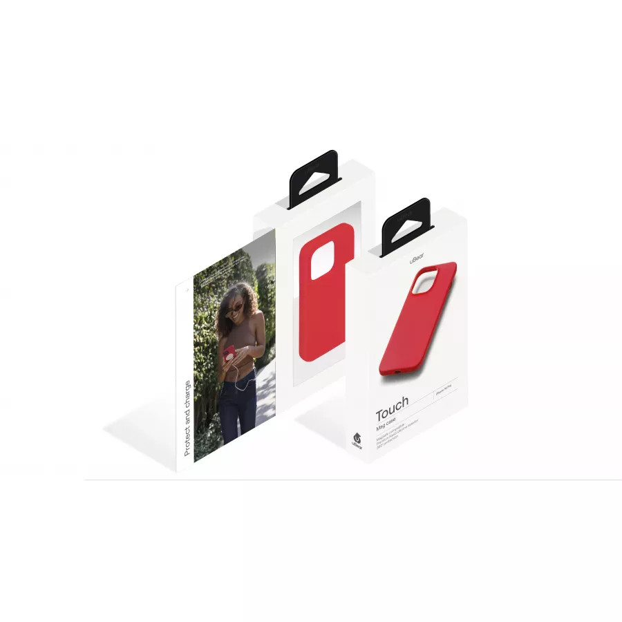Купить Силиконовый чехол uBear Touch Mag Case для iPhone 14 Pro, красный в Сочи. Вид 5
