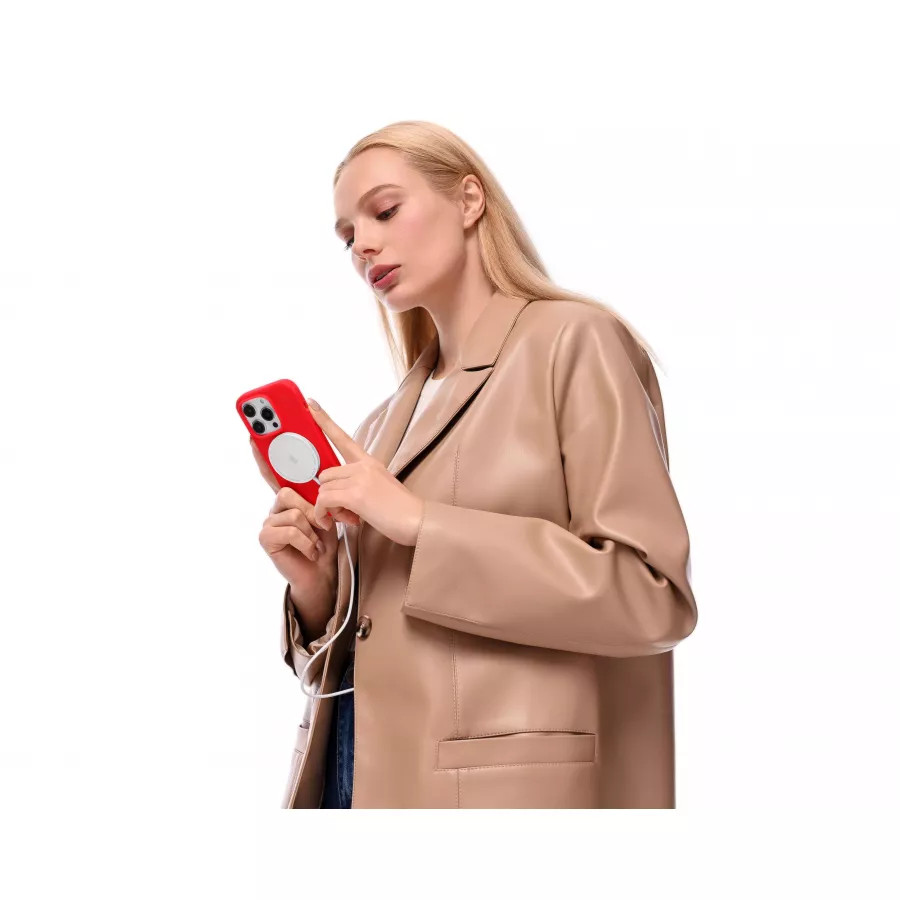 Купить Силиконовый чехол uBear Touch Mag Case для iPhone 14 Pro, красный в Сочи. Вид 10