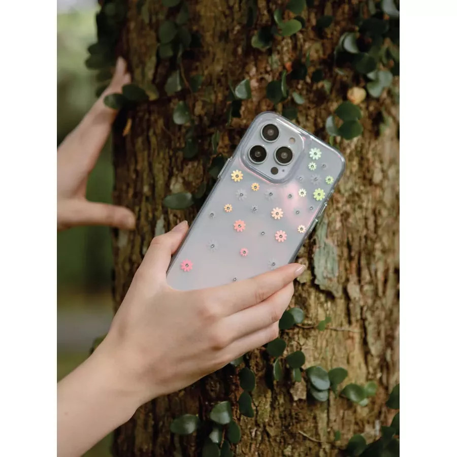 Купить Чехол Uniq COEHL Aster Spring (with 3d crystals) для iPhone 14 Pro, розовый в Сочи. Вид 3