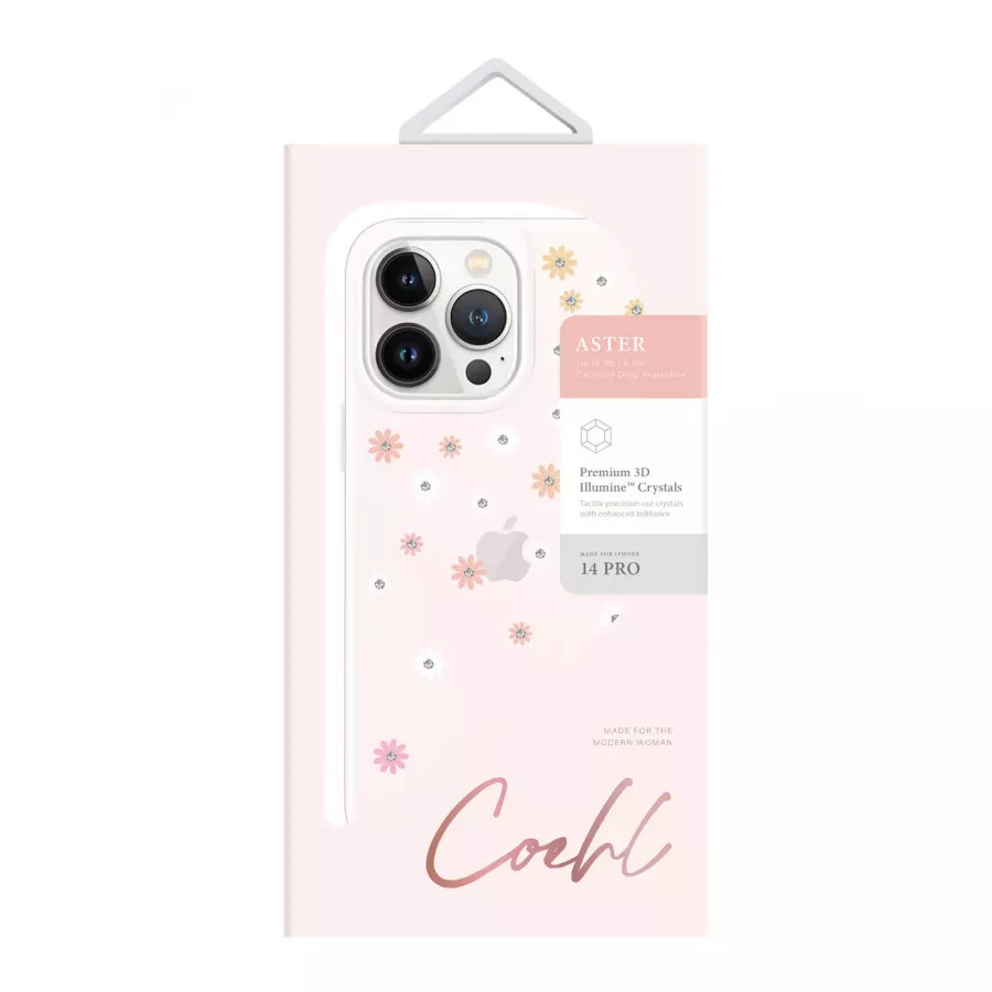 Купить Чехол Uniq COEHL Aster Spring (with 3d crystals) для iPhone 14 Pro, розовый в Сочи. Вид 5