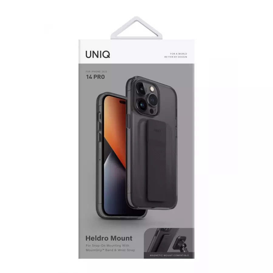 Купить Чехол Uniq Heldro Mount +Band для iPhone 14 Pro, Smoke в Сочи. Вид 7