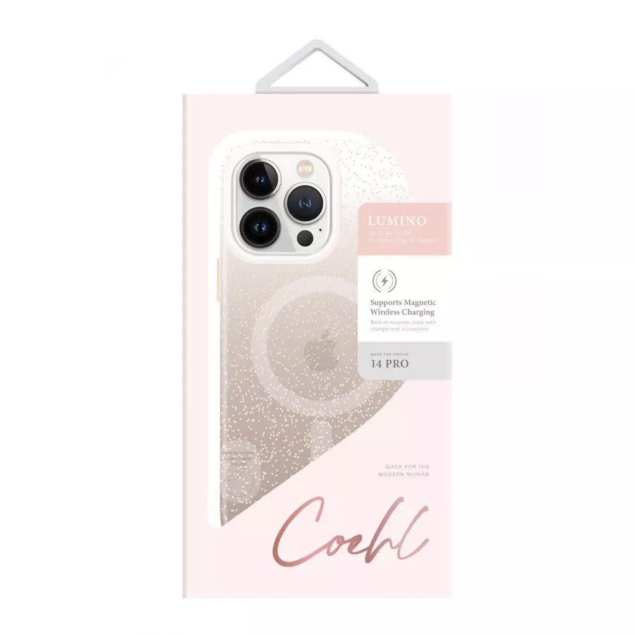 Купить Чехол Uniq COEHL Lumino (MagSafe) для iPhone 14 Pro, Champagne Gold в Сочи. Вид 4