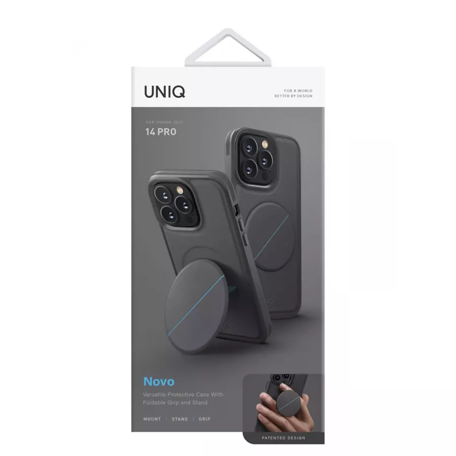Купить Чехол Uniq NOVO with magnetic grip для iPhone 14 Pro, серый в Сочи. Вид 8