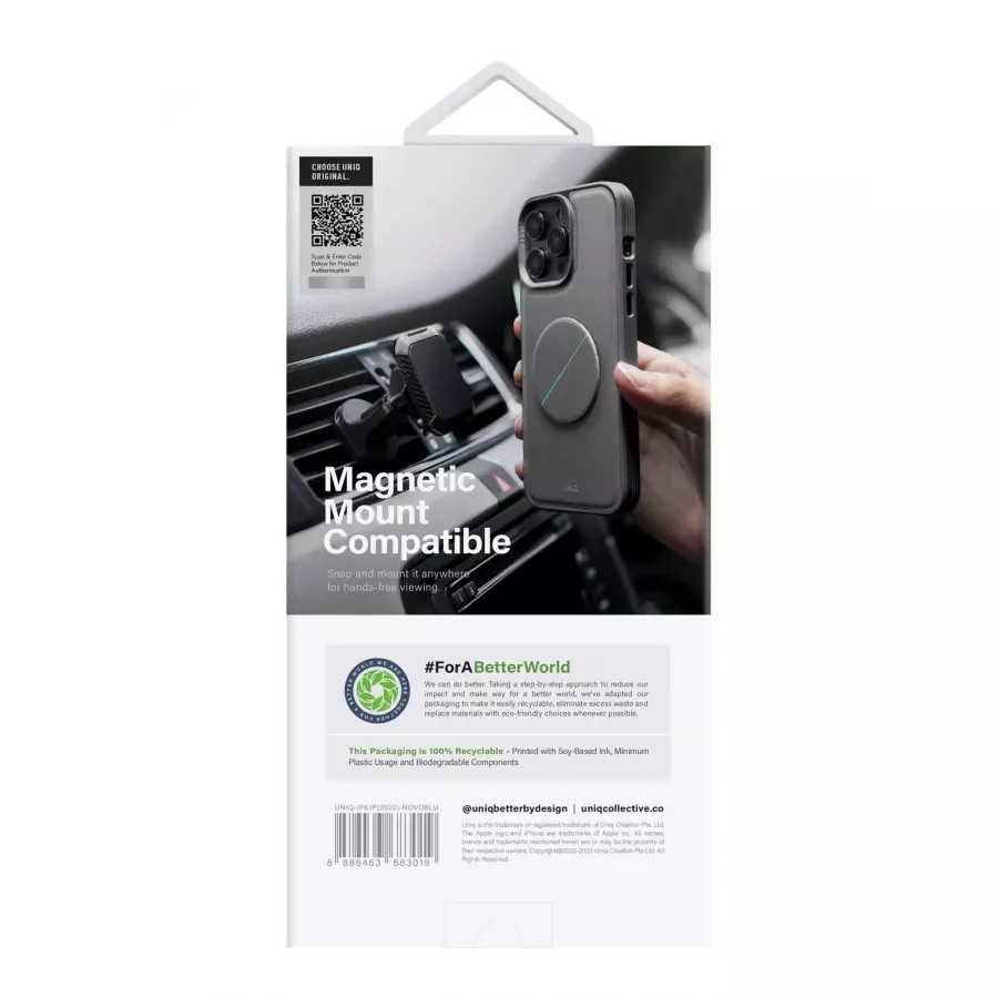 Купить Чехол Uniq NOVO with magnetic grip для iPhone 14 Pro, серый в Сочи. Вид 9