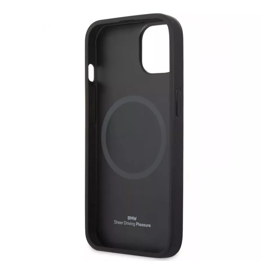 Купить Чехол BMW Signature Leather Logo imprint Hard (MagSafe) для iPhone 13/14, черный в Сочи. Вид 2