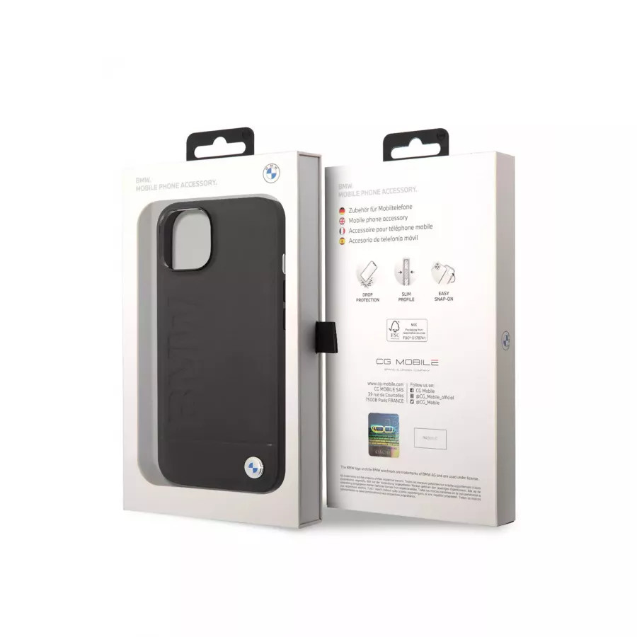 Купить Чехол BMW Signature Leather Logo imprint Hard (MagSafe) для iPhone 13/14, черный в Сочи. Вид 5