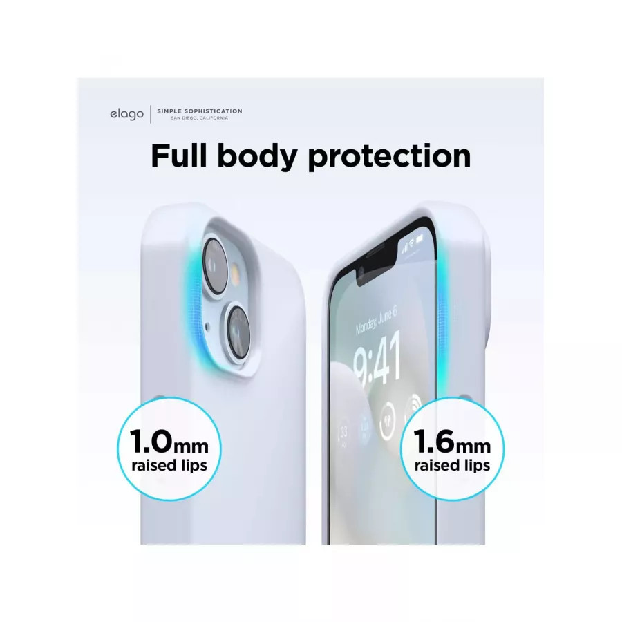 Купить Чехол Elago Soft silicone (Liquid) для iPhone 13/14, Light Blue в Сочи. Вид 2