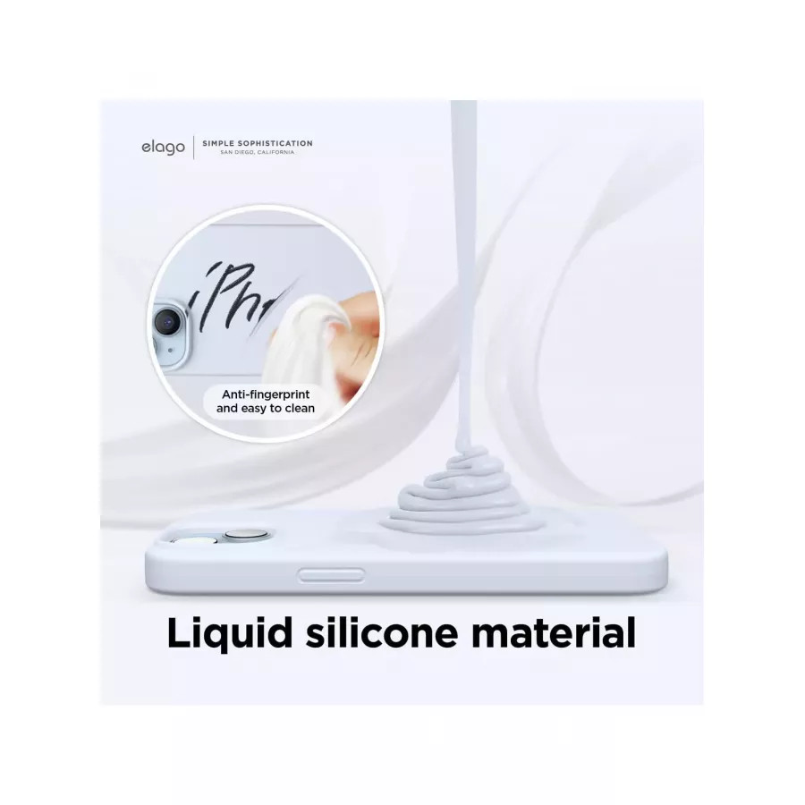 Купить Чехол Elago Soft silicone (Liquid) для iPhone 13/14, Light Blue в Сочи. Вид 3