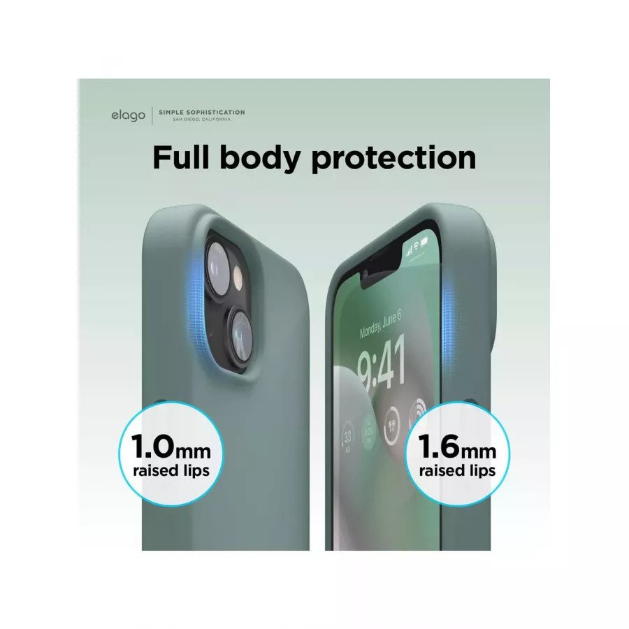 Купить Чехол Elago Soft silicone (Liquid) для iPhone 13/14, Midnight Green в Сочи. Вид 2