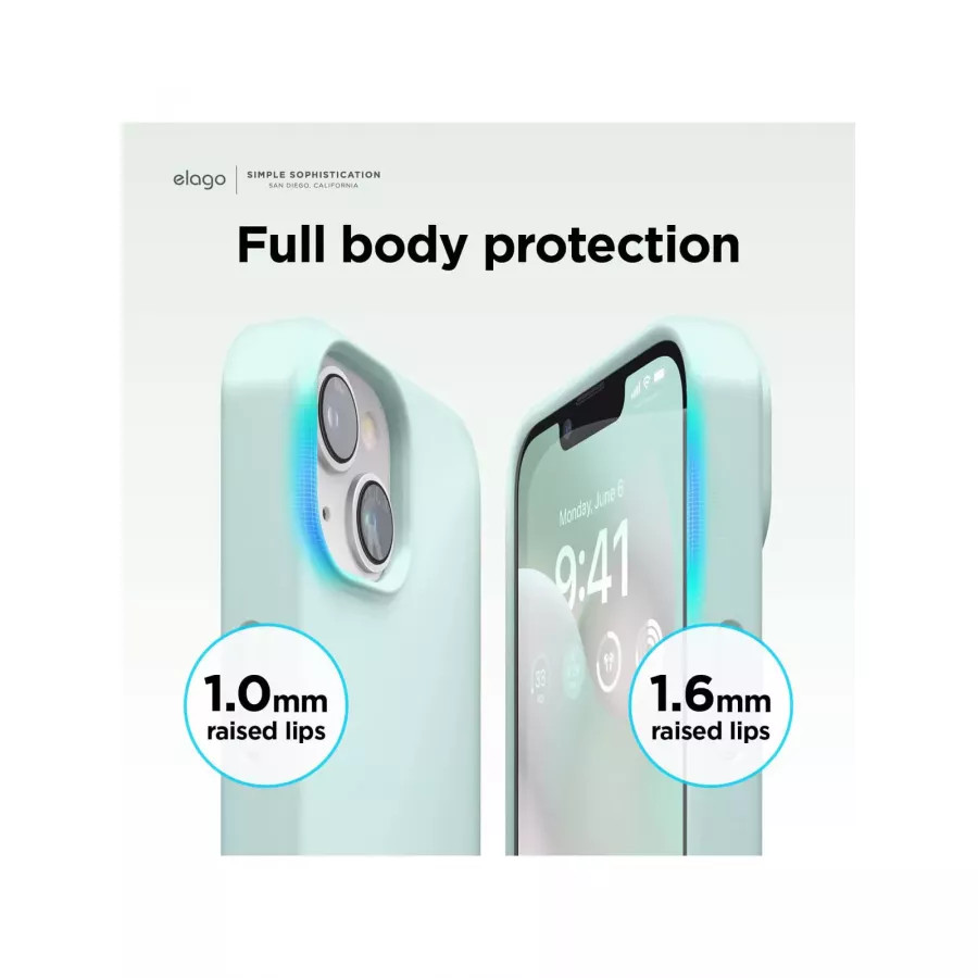 Купить Чехол Elago Soft silicone (Liquid) для iPhone 13/14, Mint в Сочи. Вид 2