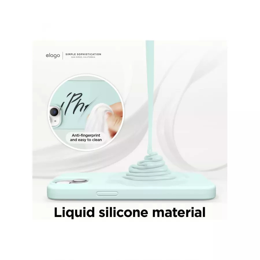 Купить Чехол Elago Soft silicone (Liquid) для iPhone 13/14, Mint в Сочи. Вид 3