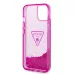 Купить Чехол Guess чехол Liquid Glitter Triangle logo Hard для iPhone 13/14, Translucent Fuschia в Сочи. Вид 2