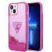 Купить Чехол Guess чехол Liquid Glitter Triangle logo Hard для iPhone 13/14, Translucent Fuschia в Сочи. Вид 3