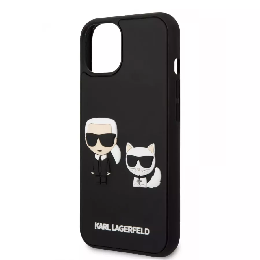 Купить Чехол Lagerfeld 3D Rubber Karl and Choupette Hard для iPhone 13/14, черный в Сочи. Вид 1