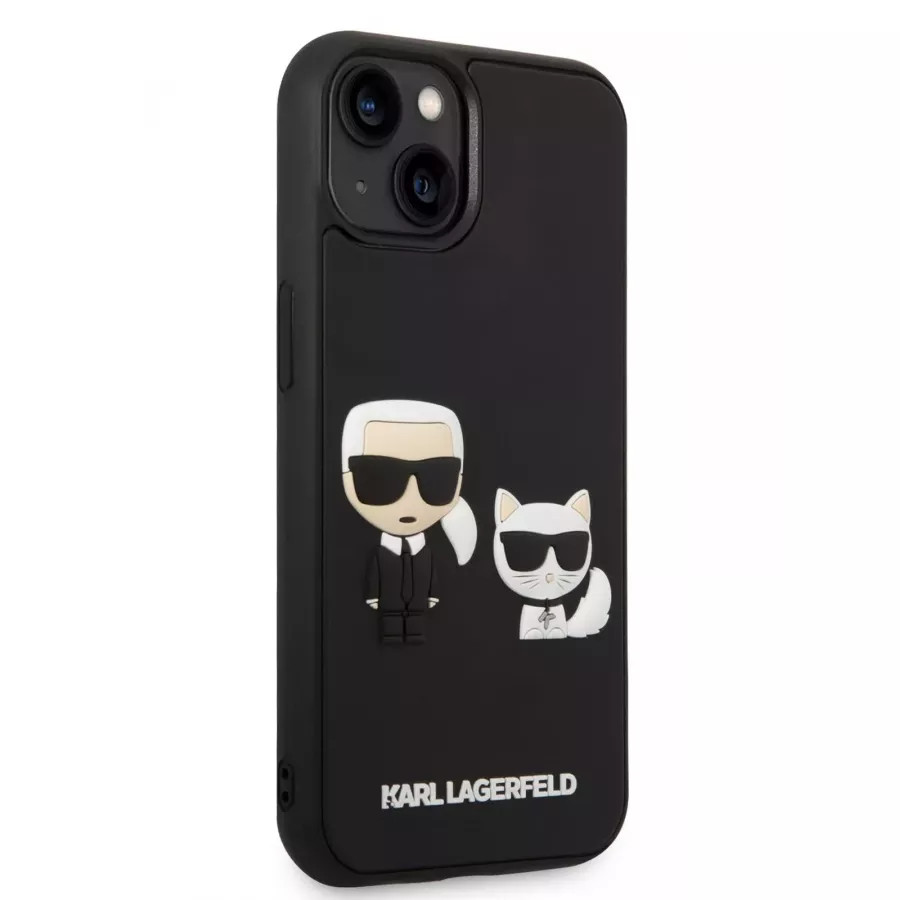Купить Чехол Lagerfeld 3D Rubber Karl and Choupette Hard для iPhone 13/14, черный в Сочи. Вид 4