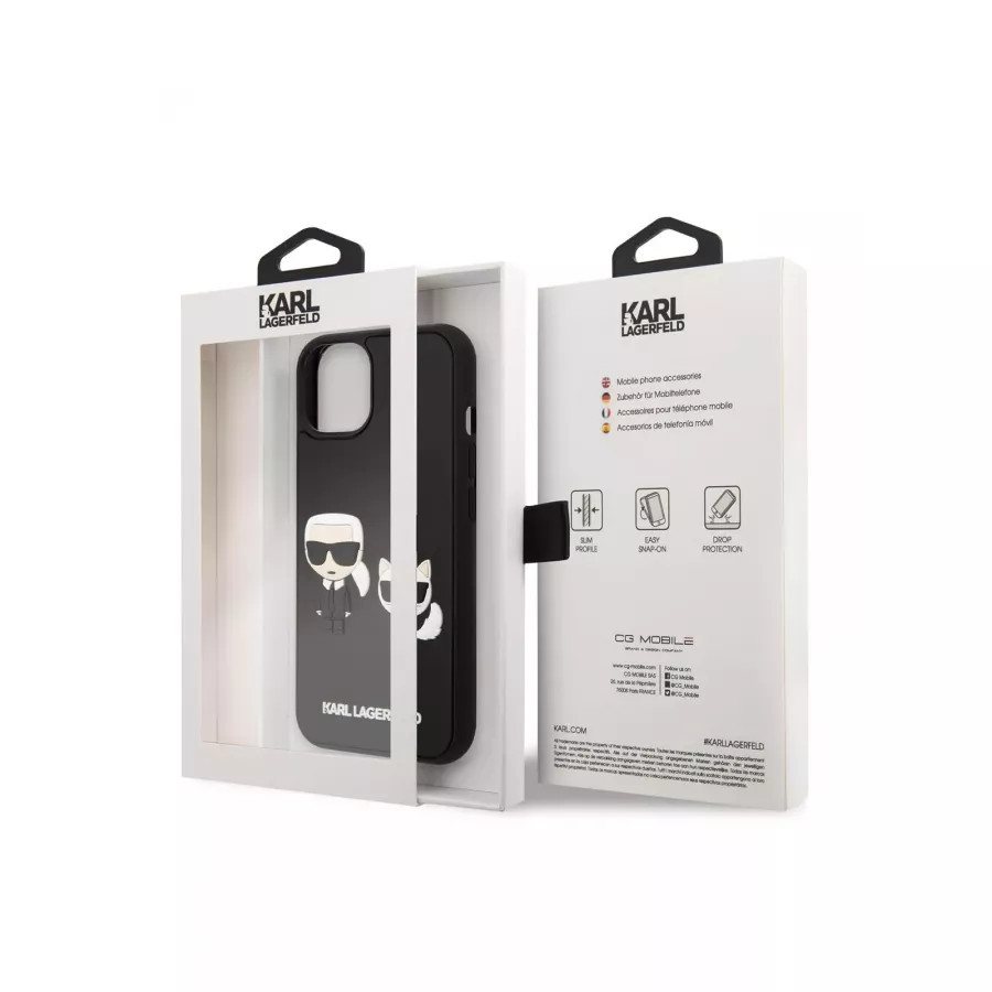 Купить Чехол Lagerfeld 3D Rubber Karl and Choupette Hard для iPhone 13/14, черный в Сочи. Вид 5