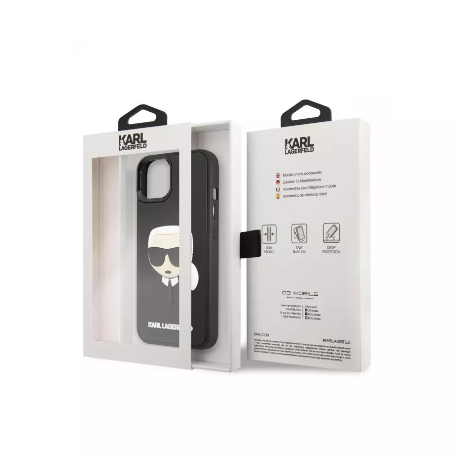 Купить Чехол Lagerfeld 3D Rubber Karl's head Hard для iPhone 13/14, черный в Сочи. Вид 5