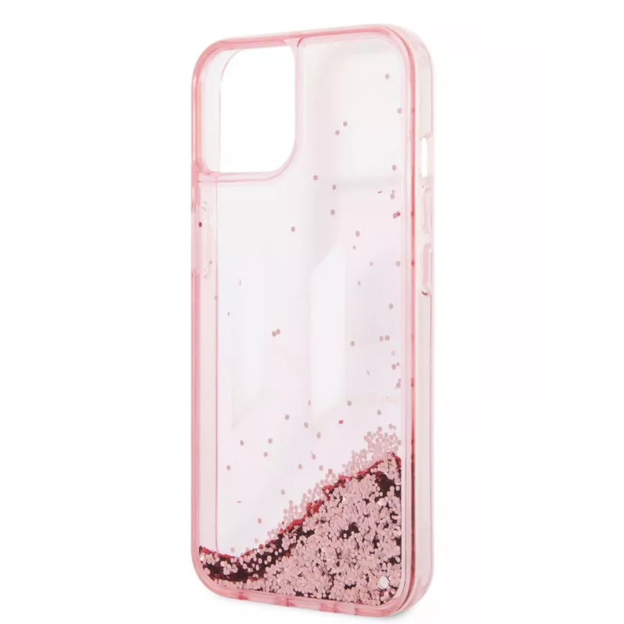 Купить Чехол Lagerfeld Liquid glitter Big KL logo Hard для iPhone 13/14, розовый в Сочи. Вид 1