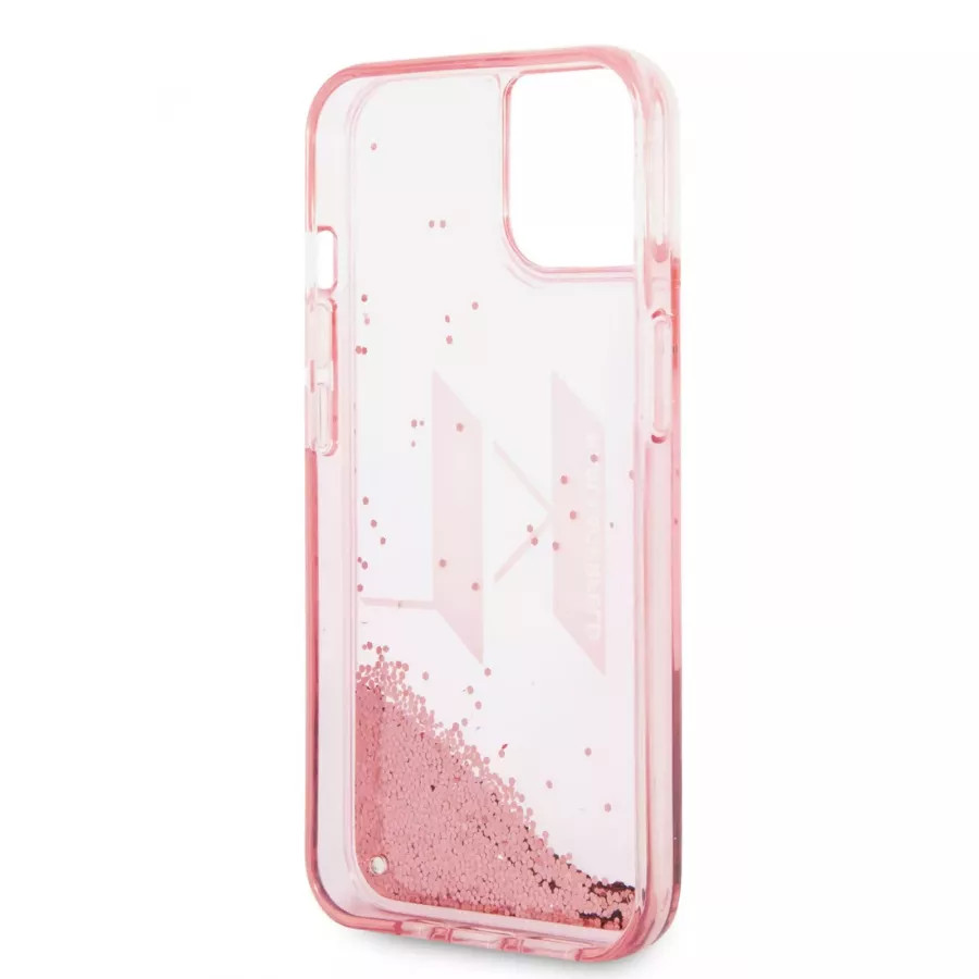 Купить Чехол Lagerfeld Liquid glitter Big KL logo Hard для iPhone 13/14, розовый в Сочи. Вид 2
